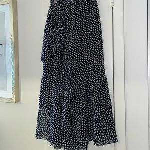 Black and white boho skirt